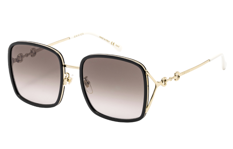 GUCCI Gradient Lens Gold Frame Fashion Classic Horsebit Sunglasses GG1016SK-004 58