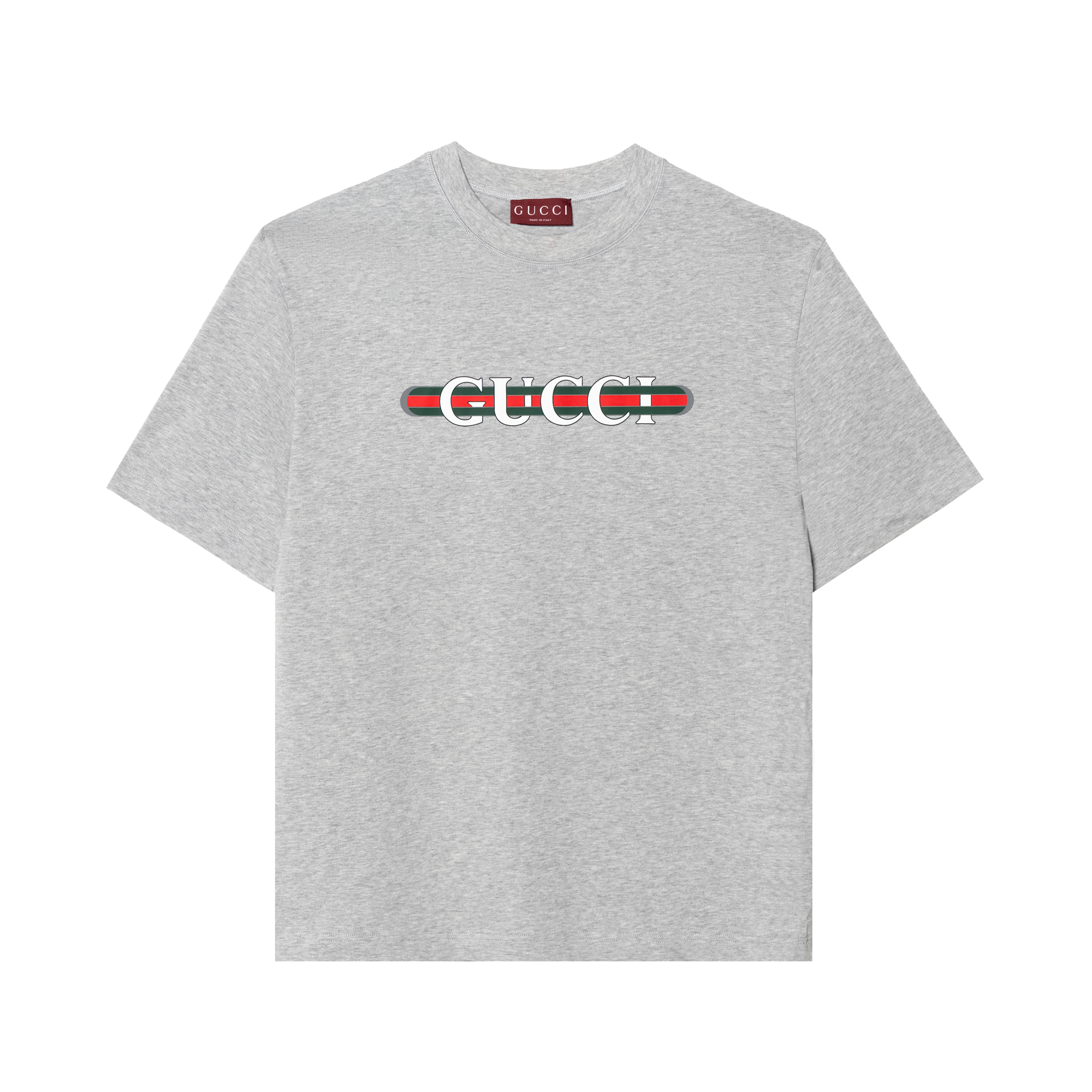 Gucci Graphic Print Crew Neck Short Sleeve T-shirt Men Grey 784361-XJGM9-1230