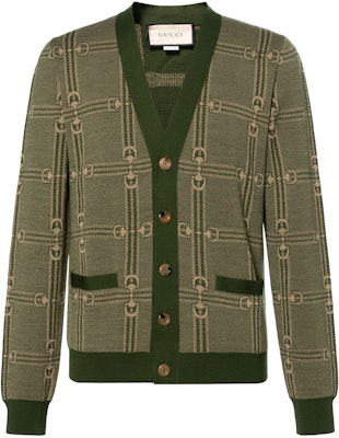 Gucci Hijau Horsebit Jacquard Wool V-Neck Sweater FW22 716359-XKCO0-3235 Buy Gucci Hijau Horsebit Jacquard Wool V-Neck Sweater FW22 716359-XKCO0-3235