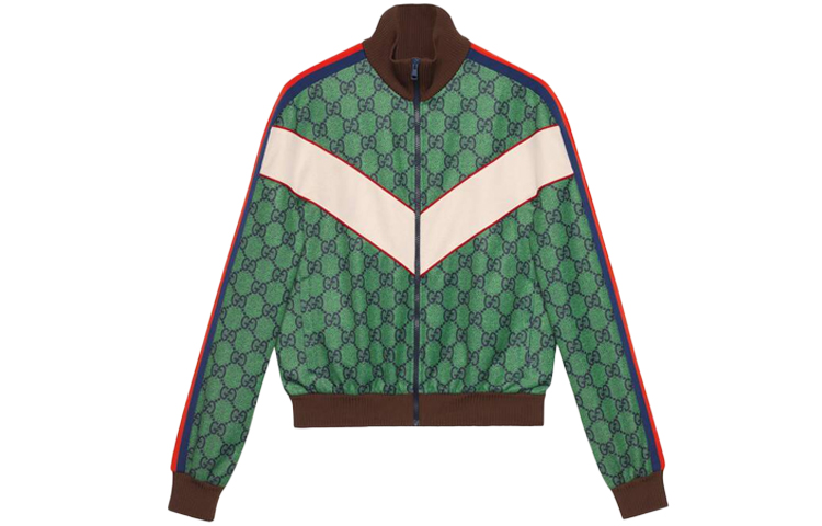 Gucci Green Knit Jacket with GG Logo and Web Stripe Trim 653367-XJDF0-3305