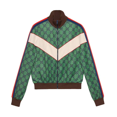 Gucci Green Knit Jacket with GG Logo and Web Stripe Trim 653367-XJDF0-3305