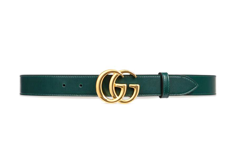 Order GUCCI Green Leather Belt with Logo Details (Width: 3cm) 414516-0YA0G-3020