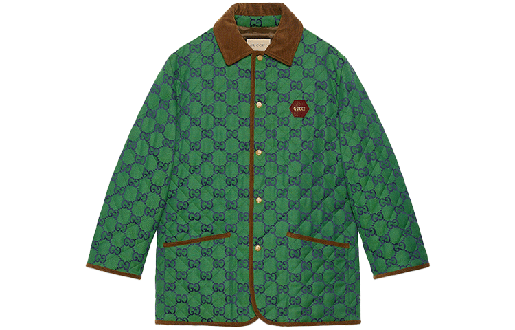 Gucci Green Logo Embroidered Long Sleeve Jacket 676488-Z8ATU-3330
