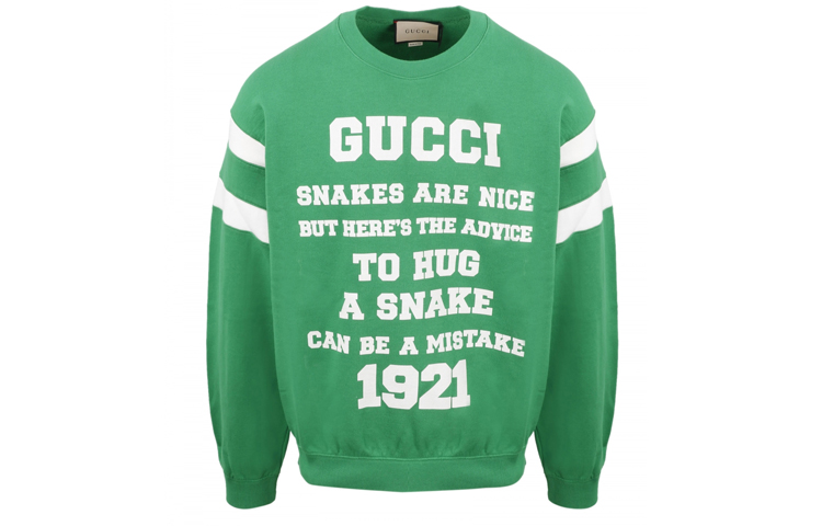 Gucci Green Logo Pattern Print Unisex Pullover Sweatshirt 655471-XJDHO-3229