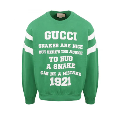 Gucci Green Logo Pattern Print Unisex Pullover Sweatshirt 655471-XJDHO-3229