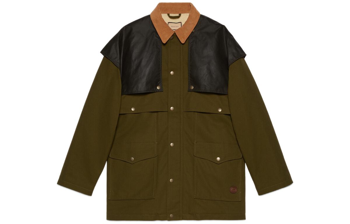 Gucci Green Patchwork Single-Breasted Collar Jacket 713235-XDB4D-3254