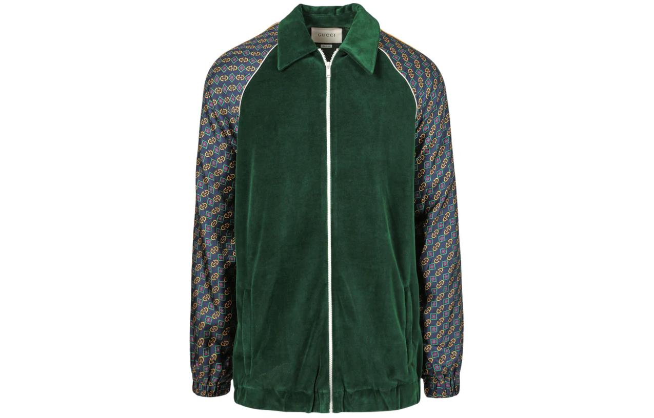 Gucci Green Printed Slim-Fit Long Sleeve Jacket for Men 572725-XJA4Y-3129