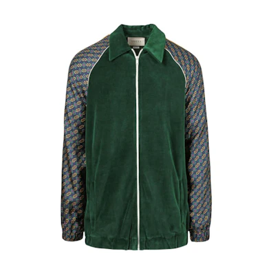 Gucci Green Printed Slim-Fit Long Sleeve Jacket for Men 572725-XJA4Y-3129