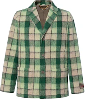Gucci Green Wool-Blend Checkered Blazer SS23 722496-ZALCX-9672 Gucci Green Wool-Blend Checkered Blazer SS23 722496-ZALCX-9672