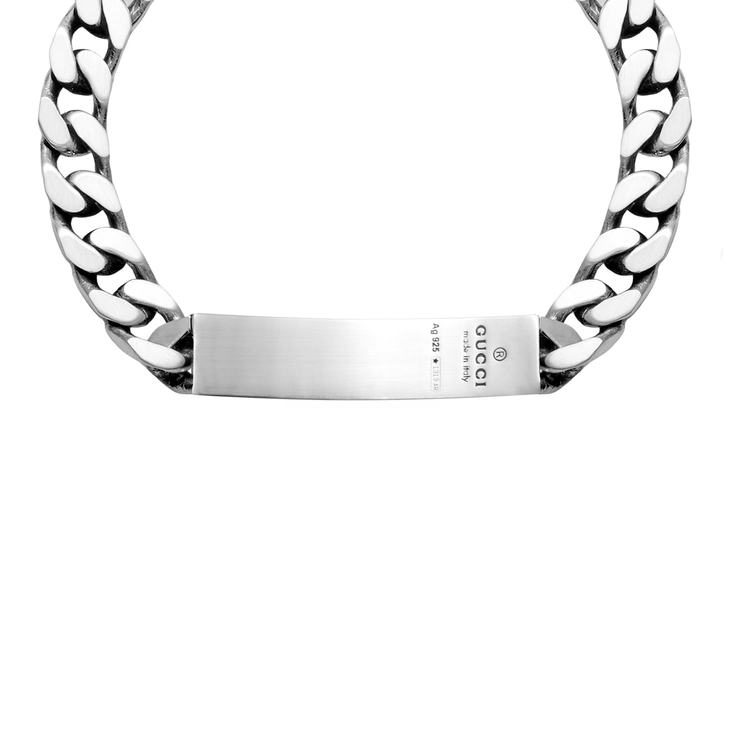 Shop 구찌 그렘린스 스컬 실버 커플 쿠반 체인 팔찌 유니섹스 455321-J8400-0701