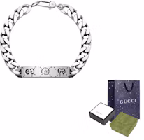 Cheap GUCCI 小魔怪骷髏銀手鍊 情侶古巴鍊男女通用 455321-J8400-0701