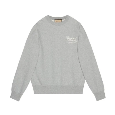 Gucci Grey Cotton Jersey Sweatshirt with Embroidery 782757-XJGGV-1056