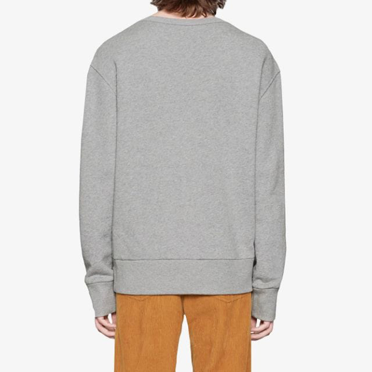 Purchase 구찌 그레이 크루넥 스웻셔츠 레터 레오파드 헤드 디자인 475532X3N621111