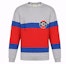 Buy 구찌 그레이 크루넥 스웨트셔츠 레드 블루 포인트 디자인 548328-XJAKR-1093