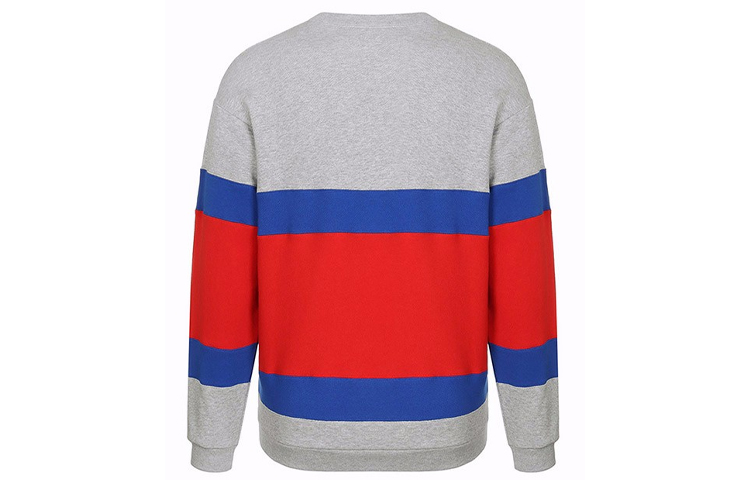 Lookbook 구찌 그레이 크루넥 스웨트셔츠 레드 블루 포인트 디자인 548328-XJAKR-1093