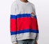 Shop 구찌 그레이 크루넥 스웨트셔츠 레드 블루 포인트 디자인 548328-XJAKR-1093
