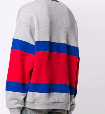 구찌 그레이 크루넥 스웨트셔츠 레드 블루 포인트 디자인 548328-XJAKR-1093 Purchase 구찌 그레이 크루넥 스웨트셔츠 레드 블루 포인트 디자인 548328-XJAKR-1093