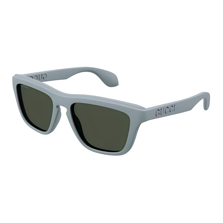 GUCCI Grey Irregular Shaped Sunglasses Unisex with Logo Temples GG1571S003