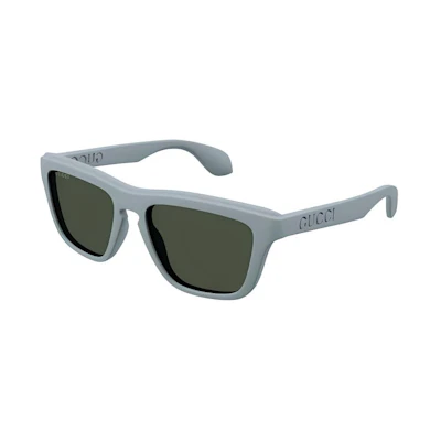 GUCCI Grey Irregular Shaped Sunglasses Unisex with Logo Temples GG1571S003