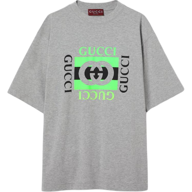 Gucci Grey Logo Print Short Sleeve T-Shirt 784361-XJGNA-1232