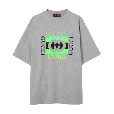 Gucci Grey Logo Print Short Sleeve T-Shirt 784361-XJGNA-1232