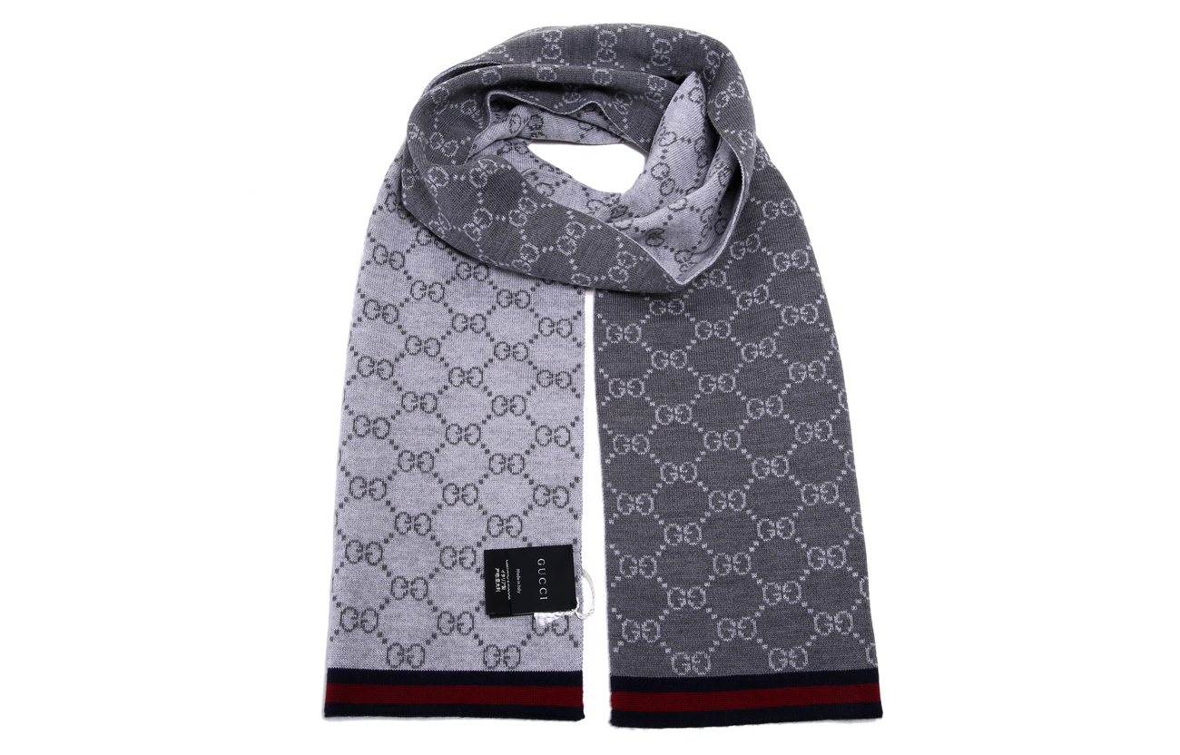 GUCCI Grey Woolen Business Scarf for Unisex Couples 325806-3G206-1263 圖 3