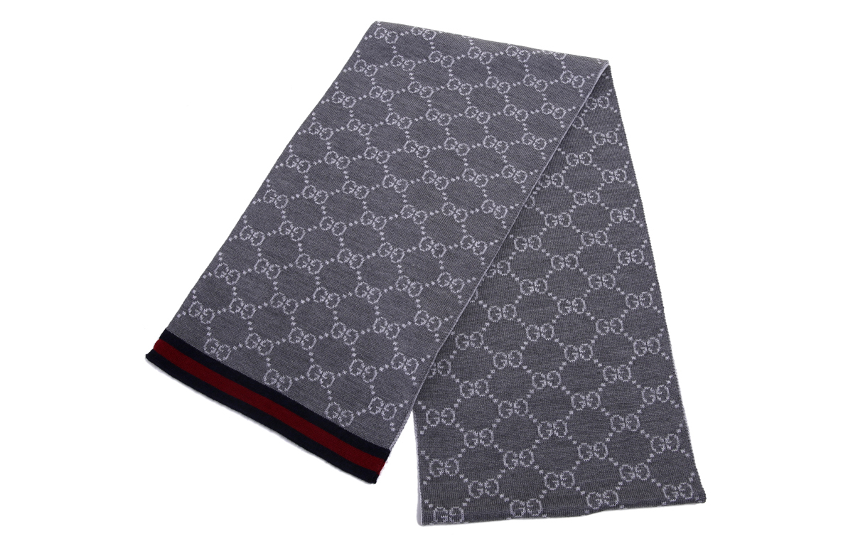 GUCCI Grey Woolen Business Scarf for Unisex Couples 325806-3G206-1263 圖 4