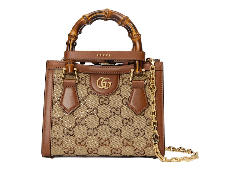 Gucci Gucci Diana Mini Tote Bag Camel/Ebony