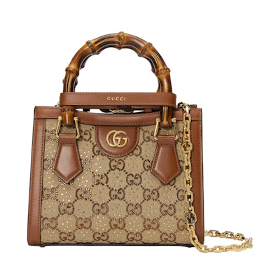 Gucci Gucci Diana Mini Tote Bag Camel/Ebony