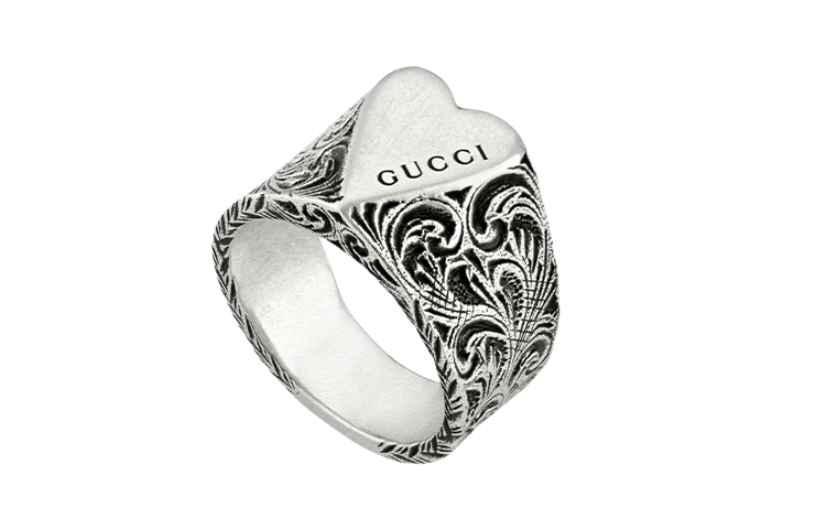 Lookbook GUCCI Cincin Perak 925 Hati Unisex Rekaan Pasangan. 678913-J8400-0728