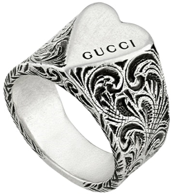 GUCCI Cincin Perak 925 Hati Unisex Rekaan Pasangan. 678913-J8400-0728 Lookbook GUCCI Cincin Perak 925 Hati Unisex Rekaan Pasangan. 678913-J8400-0728