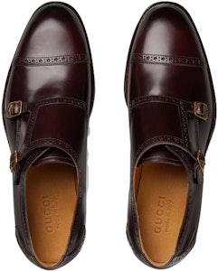 GUCCI古馳 皮革 圓頭搭扣 正裝皮鞋 男款 酒紅色 Shop GUCCI古馳 皮革 圓頭搭扣 正裝皮鞋 男款 酒紅色