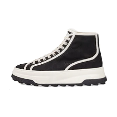 Gucci High-Top Canvas Sneaker 'White with Black Trim'
