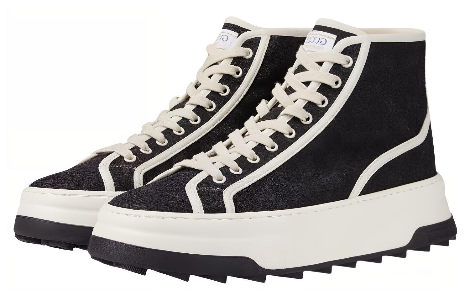 Order Gucci Sneaker Alta in Tela ''Bianco con Finitura Nera'' 745999-20Q20-1043