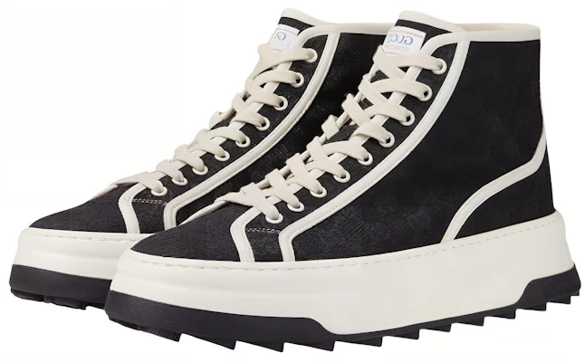 Gucci High-Top Canvas Sneaker ''Wit met Zwarte Afwerking'' 745999-20Q20-1043 Order Gucci High-Top Canvas Sneaker ''Wit met Zwarte Afwerking'' 745999-20Q20-1043