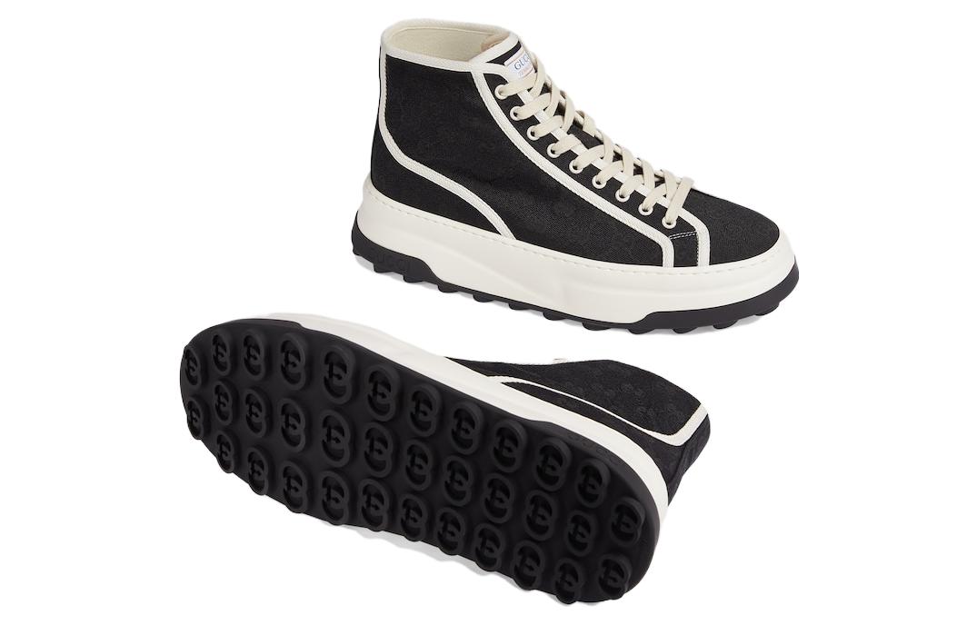 Purchase Gucci Sneaker Alta in Tela ''Bianco con Finitura Nera'' 745999-20Q20-1043