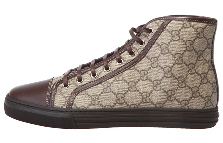 Gucci High-Top Lace-Up 'Double G Pattern Brown Beige' 295383-KHN20-9795