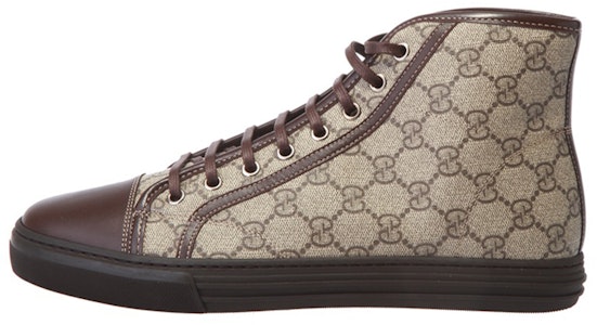 Gucci High-Top Lace-Up 'Corak Double G Coklat Beige' 295383-KHN20-9795 Buy Gucci High-Top Lace-Up 'Corak Double G Coklat Beige' 295383-KHN20-9795