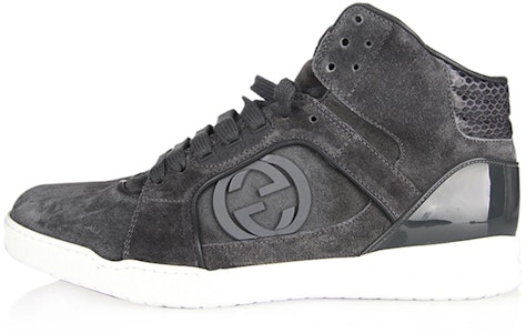 GUCCI 古馳 皮革 高筒時尚板鞋 黑灰 Buy GUCCI 古馳 皮革 高筒時尚板鞋 黑灰