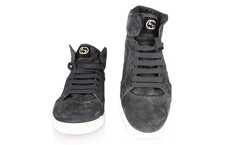 Lookbook Sneaker Gucci Kulit High-Top 'Hitam Abu-abu' 295322-CFXNO-1320