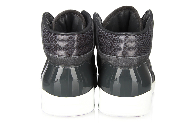 Shop Sneaker Gucci Kulit High-Top 'Hitam Abu-abu' 295322-CFXNO-1320