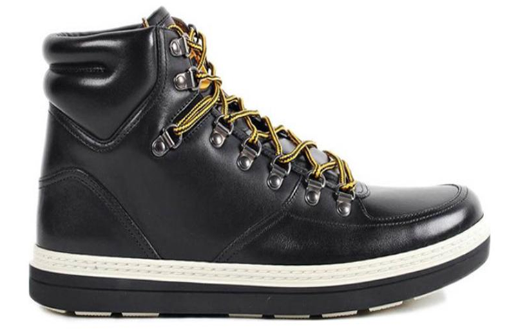 Order 古驰黑色皮革高帮运动鞋 368496-B66Y0-1000