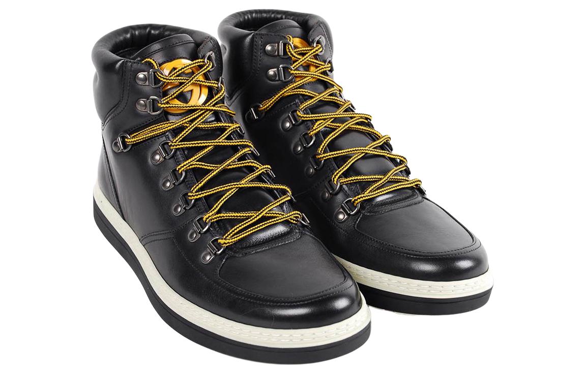 Lookbook 古驰黑色皮革高帮运动鞋 368496-B66Y0-1000