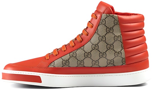 GUCCI 古馳 皮革高筒時尚板鞋 橘色 Buy GUCCI 古馳 皮革高筒時尚板鞋 橘色