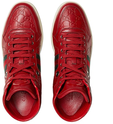Gucci High-Top Sneaker 'Red Leather' 221825-A9L90-6461 Lookbook Gucci High-Top Sneaker 'Red Leather' 221825-A9L90-6461
