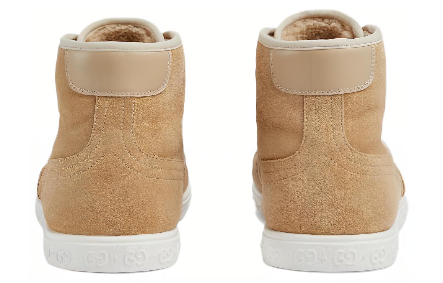 Shop Sneakers Tinggi Gucci 'Suede Coklat Muda' 759064-AACN0-9546