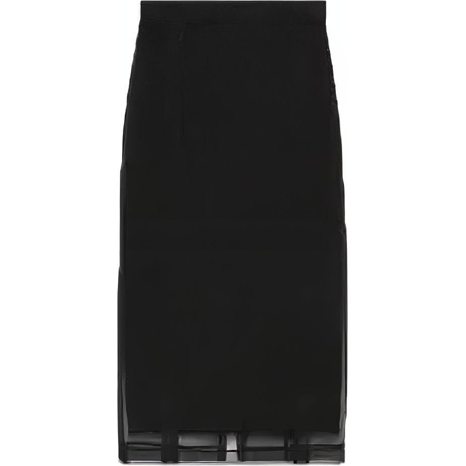 GUCCI High-Waisted Black Midi Straight Skirt 705909-ZHS22-1000
