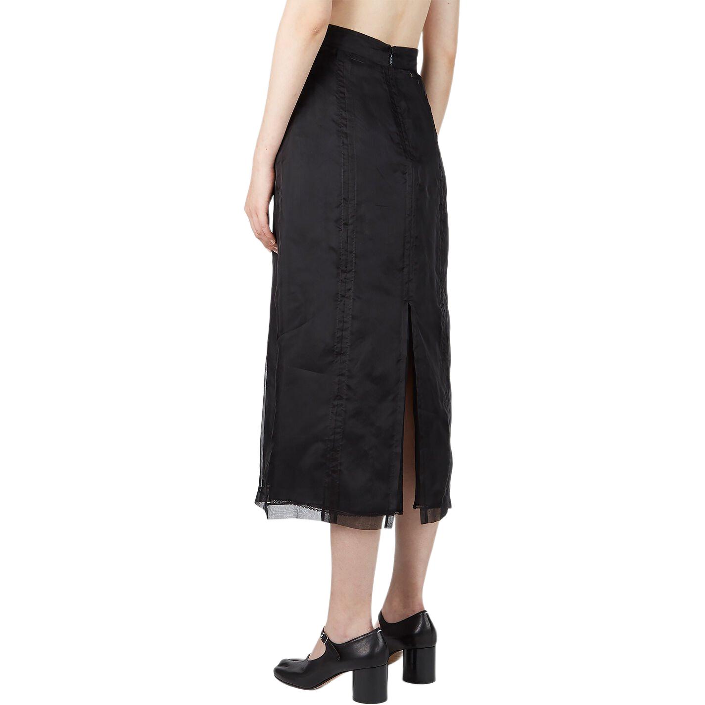 Purchase 구찌 하이웨이스트 블랙 미디 일자 스커트 705909-ZHS22-1000