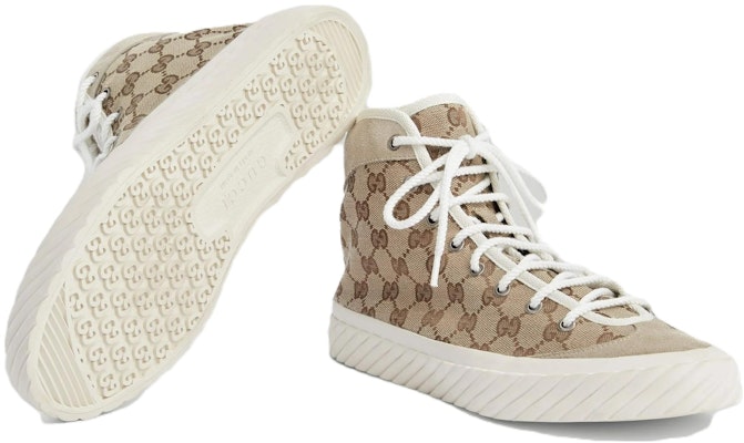 Gucci High-Top Canvas Sneakers 'Distressed Beige' 738995-FABQA-9796 Details for Gucci High-Top Canvas Sneakers 'Distressed Beige' 738995-FABQA-9796
