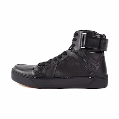 Gucci High Top Logo Velcro Strap Sneaker 'Black'